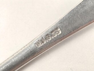 Löffel von der Wehrmacht aus Aluminium, datiert 1938, Gesamtlänge ca. 21 cm