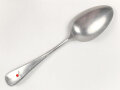 Löffel von der Wehrmacht aus Aluminium, datiert 1938, Gesamtlänge ca. 21 cm