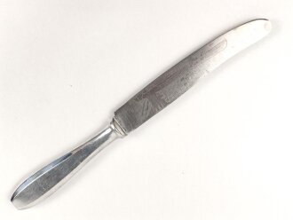 Messer von der Wehrmacht aus Aluminium, datiert 1942, Gesamtlänge ca. 24 cm