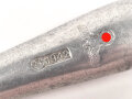Messer von der Wehrmacht aus Aluminium, datiert 1942, Gesamtlänge ca. 24 cm