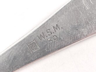 Teelöffel von der Wehrmacht aus Aluminium, datiert 1939, Gesamtlänge ca. 15 cm
