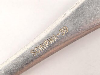 Teelöffel von der Wehrmacht aus Aluminium, datiert 1939, Gesamtlänge ca. 15 cm