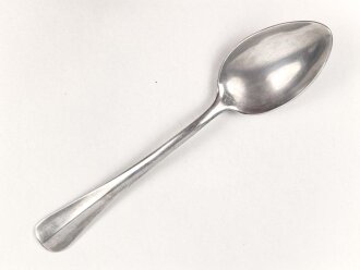 Teelöffel von der Wehrmacht aus Aluminium, datiert 1939, Gesamtlänge ca. 15 cm