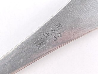 Teelöffel von der Wehrmacht aus Aluminium, datiert 1939, Gesamtlänge ca. 15 cm