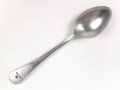 Teelöffel von der Wehrmacht aus Aluminium, datiert 1939, Gesamtlänge ca. 15 cm