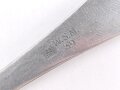 Teelöffel von der Wehrmacht aus Aluminium, datiert 1939, Gesamtlänge ca. 15 cm