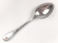 Teelöffel von der Wehrmacht aus Aluminium, datiert 1938, Gesamtlänge ca. 15 cm