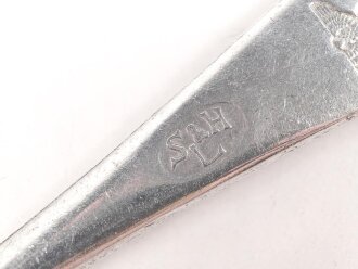 Teelöffel von der Wehrmacht aus Aluminium, Gesamtlänge ca. 15 cm