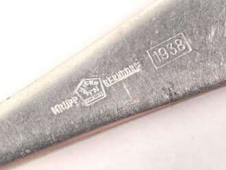 Teelöffel Reichsarbeitsdienst,  datiert 1938, Aluminium, Gesamtlänge ca. 14 cm