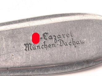 Suppenkelle vom SS Lazarett München-Dachau aus Eisen, Gesamtlänge ca. 33 cm