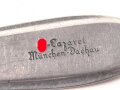 Suppenkelle vom SS Lazarett München-Dachau aus Eisen, Gesamtlänge ca. 33 cm