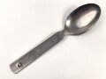 Löffel aus Metall für das 4 teilige Besteck der Kriegsmarine  datiert 1942, Gesamtlänge ca. 20 cm
