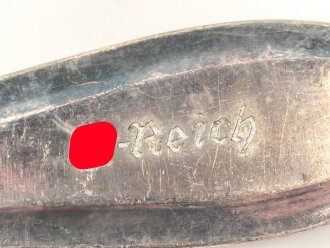 Gabel mit  Stempel " SS Reich " aus versilberttem Buntmetall   ,Gesamtlänge ca. 22 cm