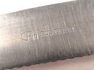 Messer von der Waffen SS aus Metall, am Griff die Runen im Kreis,  Gesamtlänge ca. 25 cm