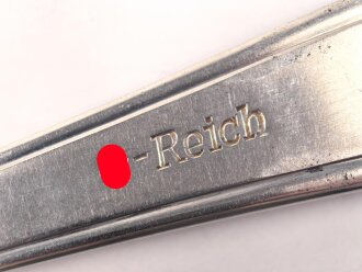 Gabel mit  Stempel "SS Reich" aus  Buntmetall  ,Gesamtlänge ca. 22 cm