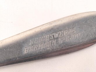 Löffel Reichswerke Hermann Göring aus Metall, Gesamtlänge ca. 20 cm