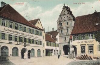 Ansichtskarte "Ilsenhofen - Post mit Tor"