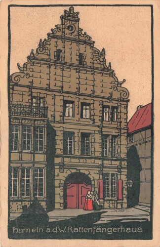 Ansichtskarte "Hameln a.d.W. Rattenfängerhaus"