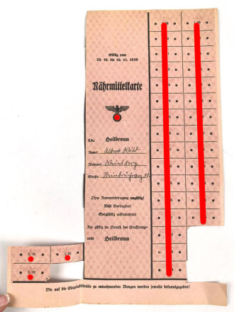 "Nährmittelkarte" der Stadt Heilbronn,...