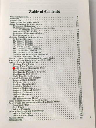 "Uniforms, Organization and History of the Afrikakorps" 255 Seiten, über DIN A5, gebraucht, englisch