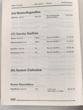 "Die Träger des Deutschen Kreuzes in Gold der Luftwaffe 1941-1945" DIN A5, 813 Seiten, gebraucht