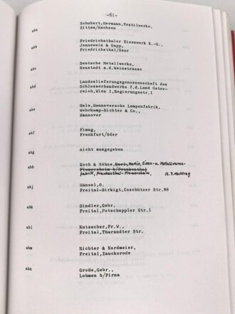 "Liste der Fertigungskennzeichen für Waffen, Munition und Gerät" Origialgetreuer Nachdruck, DIN A5, 782 Seiten, gebraucht