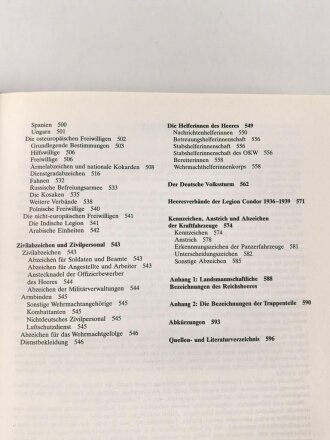 "Die Deutsche Wehrmacht, Uniformierung und Ausrüstung 1933-1945, Band 1 -Das Heer" DIN A5, 598 Seiten, gebraucht