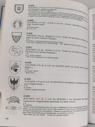 Embleme, Wappen, Malings deutscher U-Boote 1939-1945" 227 Seiten, DIN A4, gebraucht