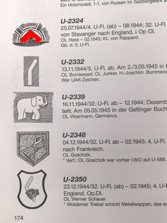 Embleme, Wappen, Malings deutscher U-Boote 1939-1945" 227 Seiten, DIN A4, gebraucht