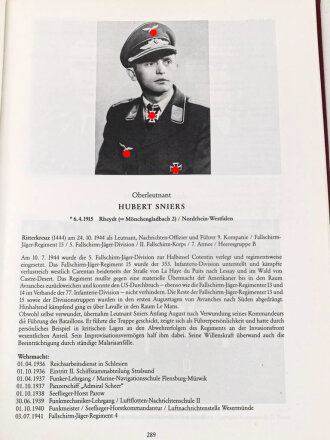 "Die Ritterkreuzträger der Deutschen Wehrmacht 1939-1945, Teil II: Fallschirmjäger" 442 Seiten, DIN A4, gebraucht