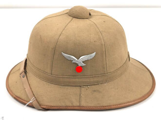Afrikakorps, Tropenhelm für Angehörige der Luftwaffe. Guter Gesamtzustand, Kopfgrösse 56, Hersteller " SH 1942"