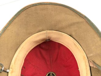 Afrikakorps, Tropenhelm für Angehörige des Heeres. Getragenes Stück, Kopfgrösse 56, Hersteller " Clemes Wagner"