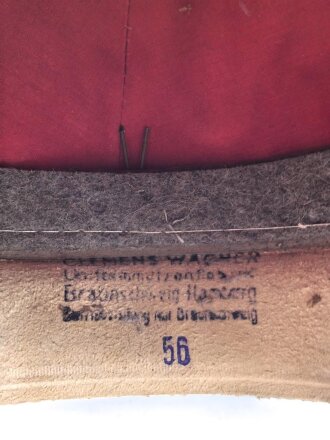 Afrikakorps, Tropenhelm für Angehörige des Heeres. Getragenes Stück, Kopfgrösse 56, Hersteller " Clemes Wagner"