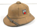 Afrikakorps, Tropenhelm für Angehörige des Heeres. Getragenes Stück, Kopfgrösse 56, Hersteller " Clemes Wagner"