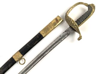 Österreich Ungarn k.u.k. Säbel für Staatsbeamte Modell 1889. Griffwickung fehlt, Klinge von Weyersberg Solingen leicht fleckig.