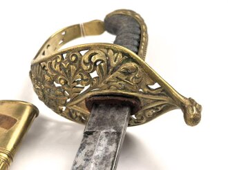 Österreich Ungarn k.u.k. Säbel für Staatsbeamte Modell 1889. Griffwickung fehlt, Klinge von Weyersberg Solingen leicht fleckig.