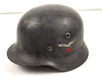 Stahlhelm für Angehörige der Luftwaffe. Modell 1940. In allen Teilen original zusammengehöriges Stück, nicht gereinigt. Q64