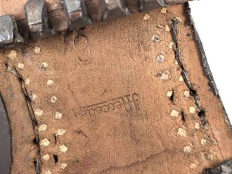 Paar Skischuhe für Angehörige der Gebirgstruppe. Ungetragenes Paar, Sohlenlänge 30,5cm