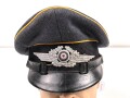 Luftwaffe, Schirmmütze für Mannschaften fliegendes Personal oder Fallschirmtruppe. Die Schwinge hängt an nur einem Splint. Kopfgrösse gemessen 56