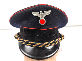 Schirmmütze für Angehörige der Deutschen Reichsbahn III.Reich. Ungereinigtes Stück, Kopfgrösse gemessen etwa 55