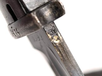 Seitengewehr Modell 84/98 für k98 der Wehrmacht. Nummerngleiches Stück von F. Herdera.Sn 1939