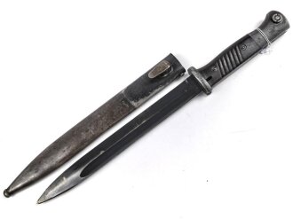 Seitengewehr Modell 84/98 für k98 der Wehrmacht. Nummerngleiches Stück von F. Herdera.Sn 1939