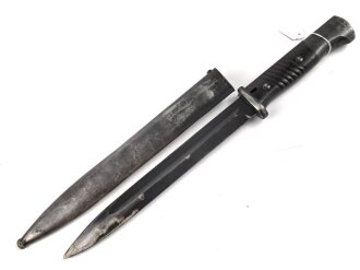 Seitengewehr Modell 84/98 für k98 der Wehrmacht. Nummerngleiches Stück von F. Herdera.Sn 1939