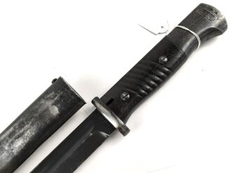 Seitengewehr Modell 84/98 für k98 der Wehrmacht. Nummerngleiches Stück von F. Herdera.Sn 1939