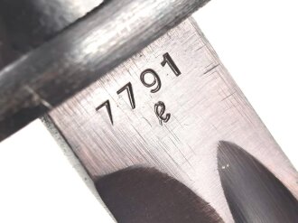 Seitengewehr Modell 84/98 für k98 der Wehrmacht. Nummerngleiches Stück von 42 asw