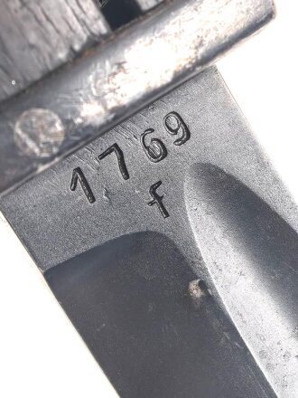 Seitengewehr Modell 84/98 für k98 der Wehrmacht. Nummerngleiches Stück von S/244.G