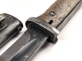 Seitengewehr Modell 84/98 für k98 der Wehrmacht. Nummerngleiches Stück von 43 asw