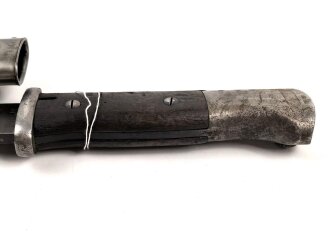 Seitengewehr Modell 84/98 für k98 der Wehrmacht. Nummerngleiches Stück von S/184 G