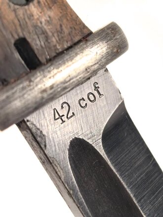 Seitengewehr Modell 84/98 für k98 der Wehrmacht. Nummerngleiches Stück von 42 cof