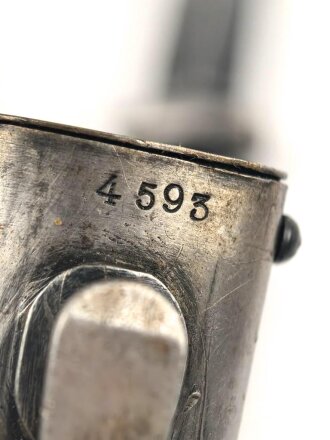 Seitengewehr Modell 84/98 für k98 der Wehrmacht. Nummerngleiches Stück von 42 agv